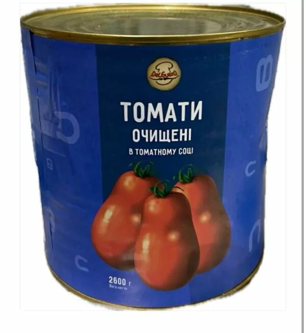 Томати очищені в томатному соку